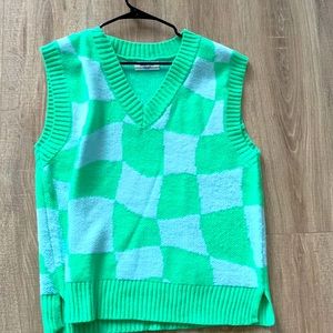 Oversized neon green vest